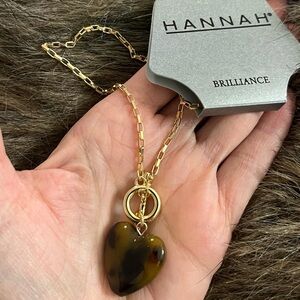 Hannah Gold and Brown Heart Necklace